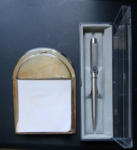 Silver plated notepad holder - silver,