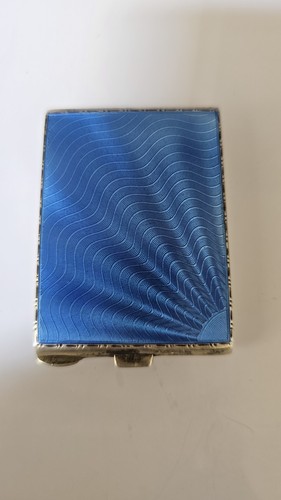 Guilloche enamel blue - blue, sunburst