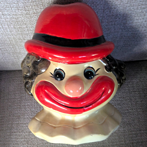 Vintage ceramic clown head - vintage,
