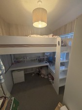 White gaming cabin bed - white,