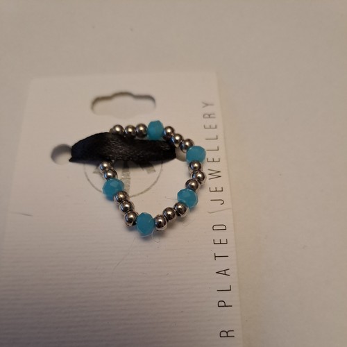 Blue bead stretch ring