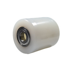D82x100mm White Nylon Load Roller - D20mm Bearings