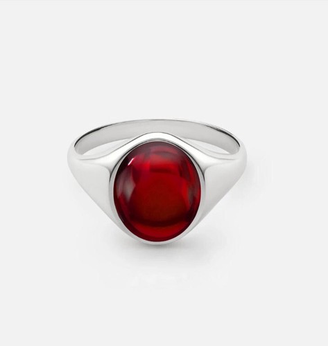 Garnet red men ring - red,