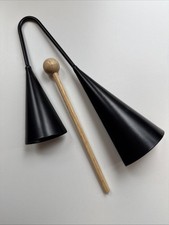 Two Tone Double Metal Samba Agogo Bells with Wooden Beater - Used