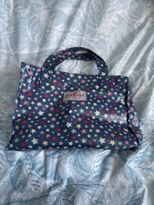 Cath Kidston Navy Colourful Star Print PVC Shoulder Bag Handbag Lunch Bag VGC