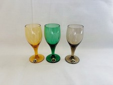 3 X Vintage Harlequin Glasses