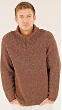 0102 Knitting Mens Classic Rib Jumper 32-54in Aran - Vintage Pattern Copy