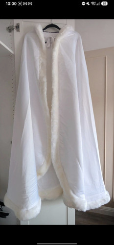White hooded cloak cape - hooded,