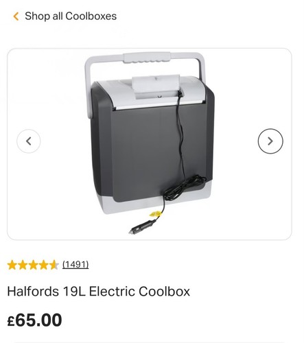 19lt halfords 12v cooler box - cooler,