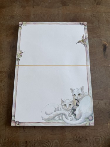 Vintage cat writing - a4, paper