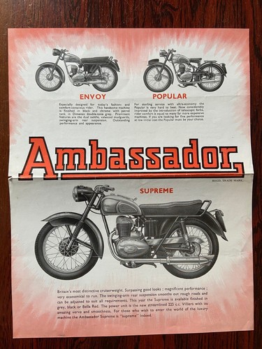 Ambassador motorcycle 1954 - motorcycle,