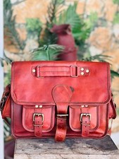 Handmade Men's Star Leather Vintage Messenger Briefcase Bag Satchel
