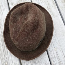 Vintage Woodrow Of Piccadilly Brown Wool Bowler Hat Size 6 5/8