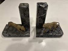 Vtg Set of 2 Marble Tiger