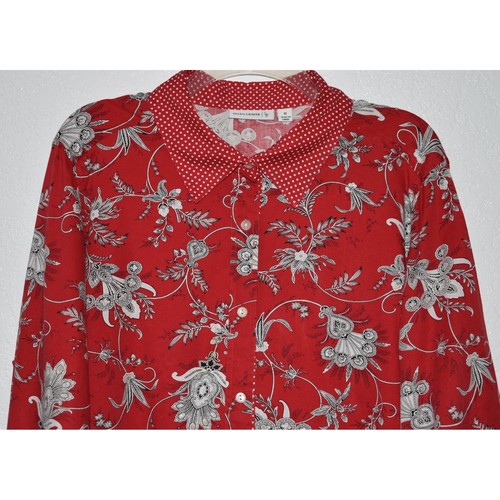 Susan graver top red floral - top,