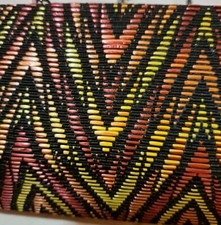 BUTLER & WILSON Orange, Black Yellow Aztec/ Tiger Handbag Clutch Bag  with Chain