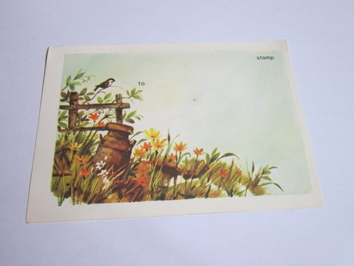 Vintage retro postcard - postcard, bird