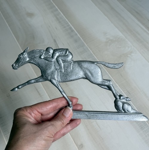 Vtg cast metal jockey - cast,