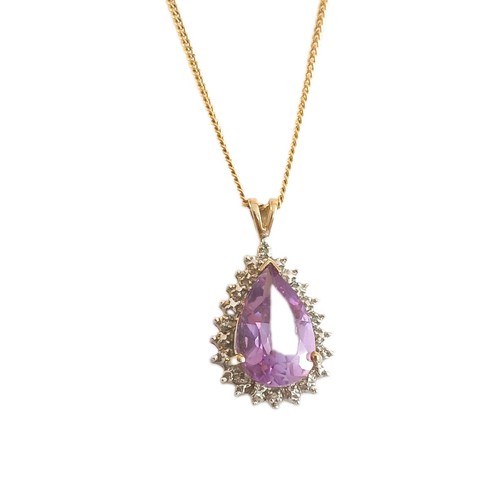Amethyst gold pendant - 9k, 4