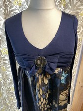 Renato Nucci Long Sleeve Silk Dress Size S Button Bow Front Detail Animal Print