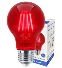 Vintage 4W LED RED GLS Light Bulb E27 Very Bright Coloured A60 Lamp