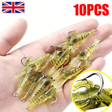 10PCS Shrimp Fishing Simulation Soft Prawn Lure Hook Tackle Bait Sea Lures HOT