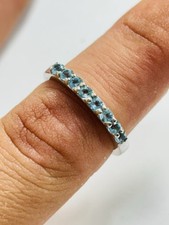 Gemporia silver ring UK size L with high quality aquamarines or topazes