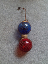 VINTAGE JAPANESE GLASS FISHING FLOATS TURNED INTO A LAMP