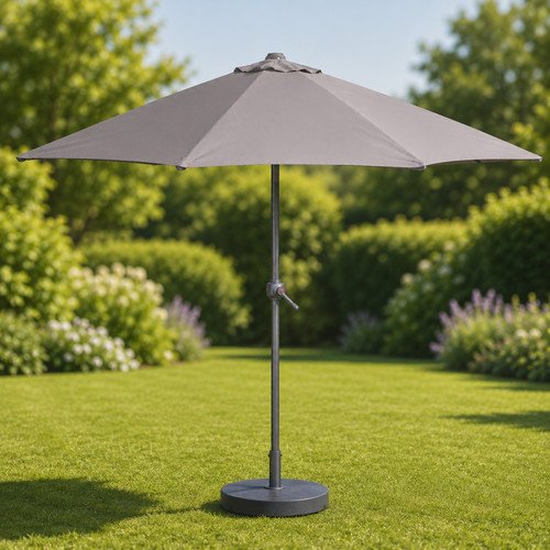 Grey patio umbrella - 2.1m,