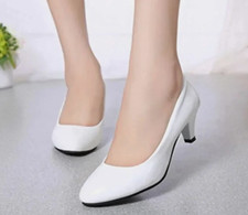 WOMEN COURT SHOES LADIES WIDE FITTING CLASSIC CASUAL FORMAL WORK LOW KITTEN HEEL