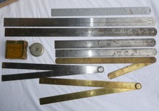 11 - Vintage Steel / Brass Rulers Rules  - Moore Rabone Smallwood Fisher