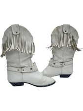 Vintage white fringe leather - fringe,