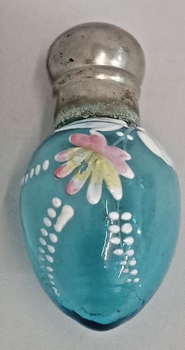Blue glass scent tiny bottle - blue,