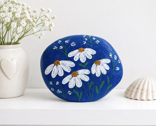 Hand painted pebble art - painted,