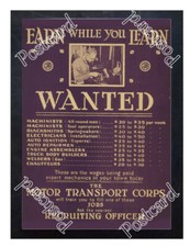 Historic WWI Recrutiment Poster Wanted Machinists Postcard