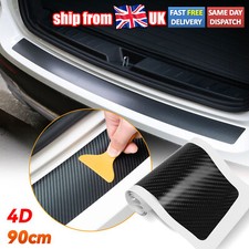 Car Rear Boot Bumper Sill Carbon Fiber Protector Plate Trim Strip Guard Cover 4D