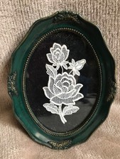 Vintage Oval Photo Frame Picture Gallery Wall Faux Mahogany Wood Victorian