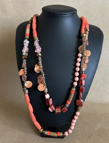 Boho multi material - , necklace