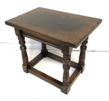 Antique Style Oak Joint Stool / Occasional Table / Lamp Stand (a10)