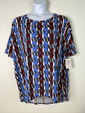 NWT LuLaRoe Womens Plus 2XL Patriotic USA Irma Oversized T-shirt Short Sleeve