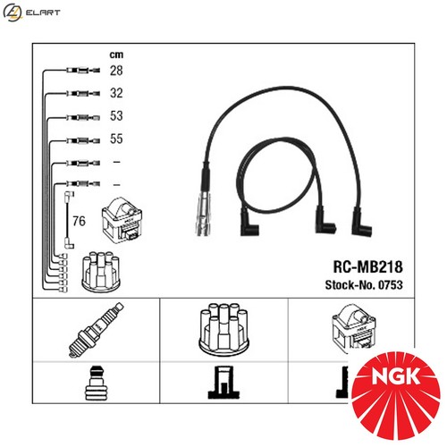 Ignition cable kit - ignition, 0753