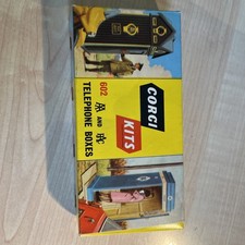 Vintage boxed CORGI PLAYCRAFT KITS 602 AA/RAC TELEPHONE BOXES unopened complete 