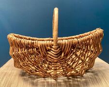 Authentic French Vintage Petit Burgundy Basket Trug Rustic Farmhouse Charm 