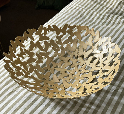 Silver metal round decorative - silver,