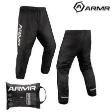 ARMR Dryguard All Weather Waterproof Motorcycle Over Trousers Bike Hi Vis Black
