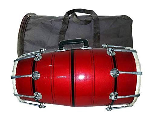 Red velvet dholak with - red, golden