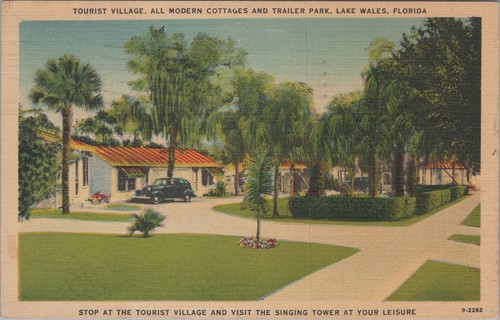 Vintage linen postcard tourist - linen,
