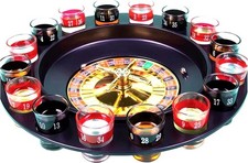 Casino Party Glasses Game Spin & Shot Roulette Wheel Drinking Set for Adults 18+