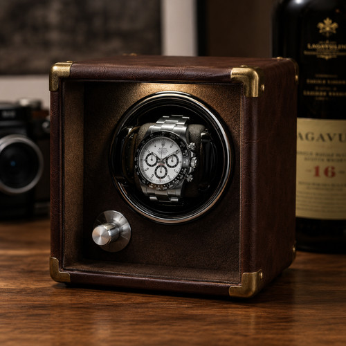 Brown leather single - leather,