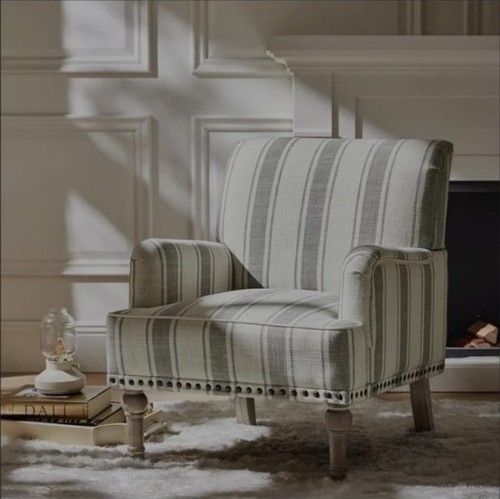 Striped grey accent chair - grey,